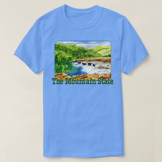 Väster Virginia The Mountain State T Shirt (Design framsida)