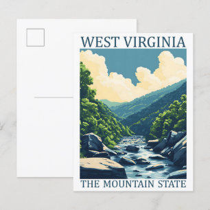 Väster Virginia the Mountain State USA Travel Stäl Vykort