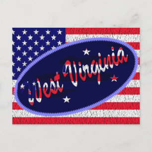 Väster Virginia US flagga vykort