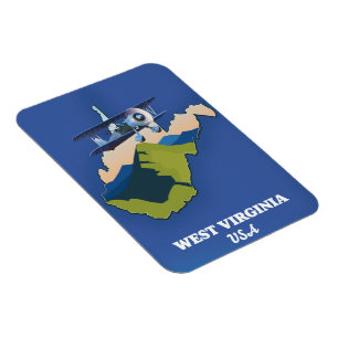 Väster Virginia USA karta Magnet