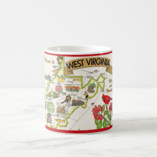 Väster Virginia Vintage Illustrated Kaffemugg