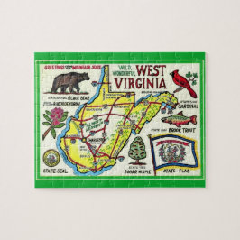 Väster Virginia Vintage Karta Puzzle Pussel