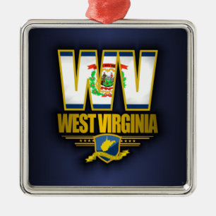 Väster Virginia (WV) Julgransprydnad Metall