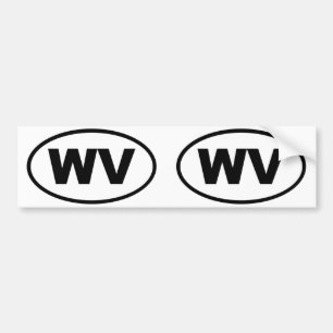 Väster Virginia WV oval Bildekal