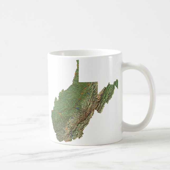 Väster Virginianska Flagga + Karta Mugg (Höger)