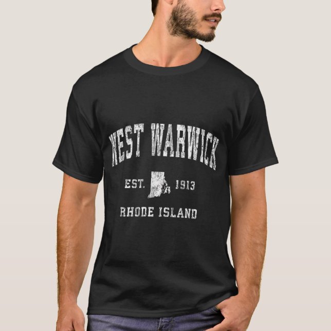 Väster Warwick Rhode island Ri Athletic Sports T Shirt (Framsida)