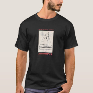 Väster Wight Potter 15 Sailboat Line Teckning T Shirt