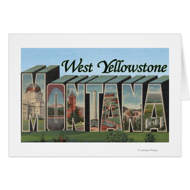Väster Yellowstone, Montana Hälsningskort (Framsidan Horizontal)