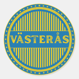 Västerås City Pride Emblem – Swedish Identity Runt Klistermärke