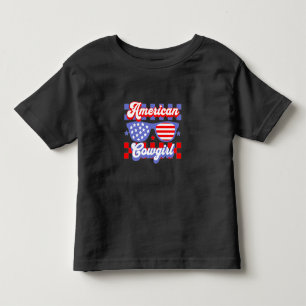 Västerländsk amerikansk cowgirl patriotisk t shirt