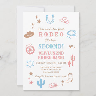Västerländsk andra rodeo flicka födelsedagsinbjuda inbjudningar