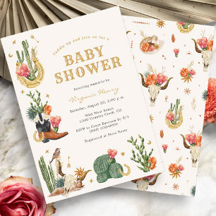 Västerländsk Baby Shower Inbjudningar