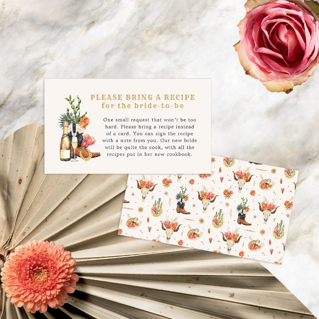 Västerländsk Boho-recept Tilläggskort (Western Boho Recipe Enclosure Card by Painted Paperie
)