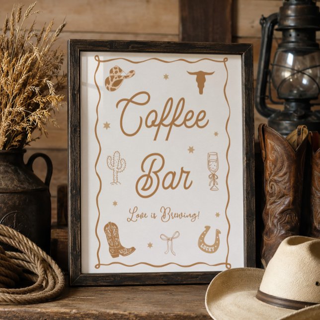 Västerländsk Bröllopsdusch Kaffe Bar Poster (Skapare uppladdad)
