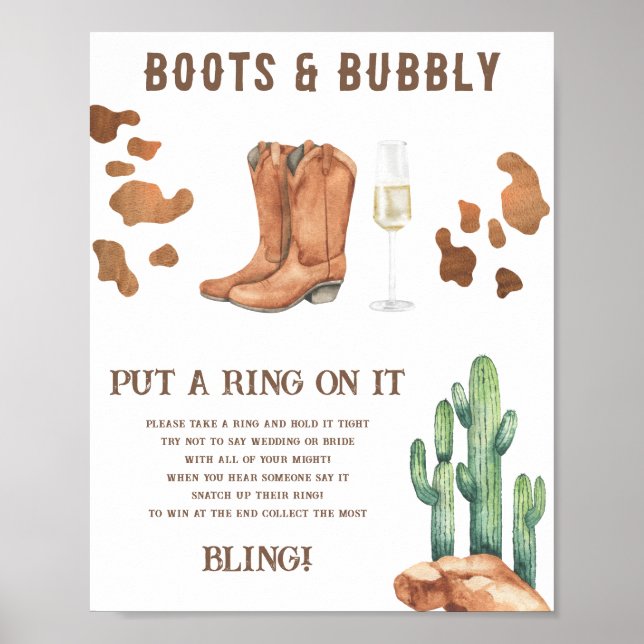Västerländsk bröllopsfest Lek med ringen på spelet Poster (Framsidan)
