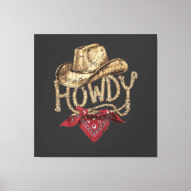 Västerländsk cowboy-födelsedagsfest  canvastryck (Framsida)