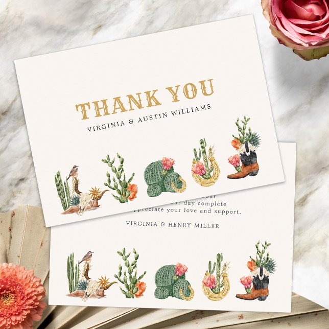 Västerländsk Cowboy Tack Kort (Boho Western Cowboy Thank You Card by Painted Paperie
)