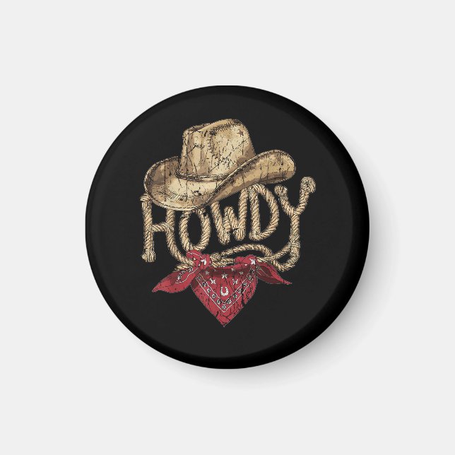 Västerländsk cowboyfödelsedagsfest  magnet (Framsidan)