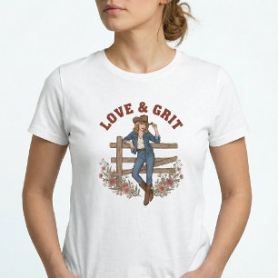 Västerländsk Cowgirl Country Flicka Boho T-shirt