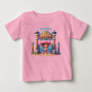 Västerländsk Cowgirl Första Rodeo Födelsedag Anpas T Shirt
