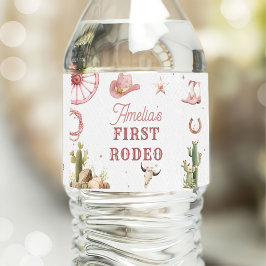Västerländsk Cowgirl Rodeo Födelsedag Vattenflaskor Etikett