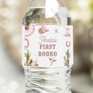 Västerländsk Cowgirl Rodeo Födelsedag Vattenflaskor Etikett