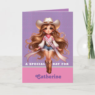 Västerländsk Cowgirl Rodeo Prinsessa 1 Personlig Inbjudan
