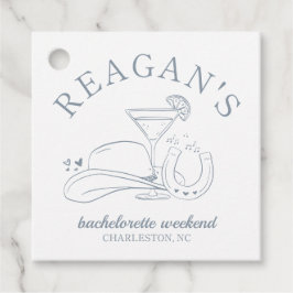 Västerländsk Cowgirl Söt Handritad Sjungmöhippa Gåvor Etiketter