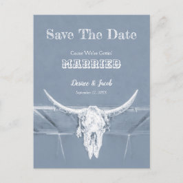 Västerländsk dammig blå vit rustik nött vintage vykort