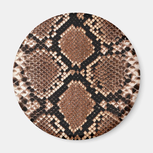 Västerländsk Diamantklapperslange Skinn Magnet (Framsidan)