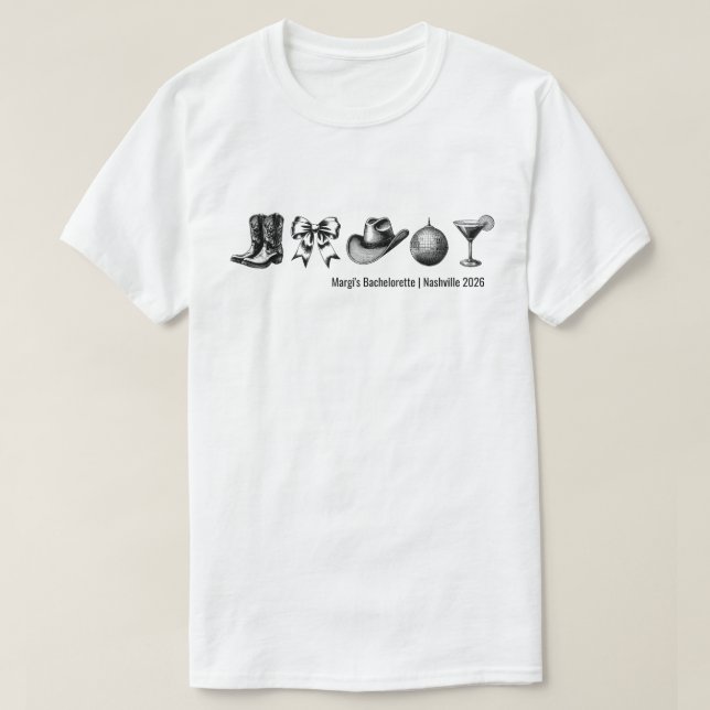 Västerländsk Disco Möhippa Fest T Shirt (Design framsida)