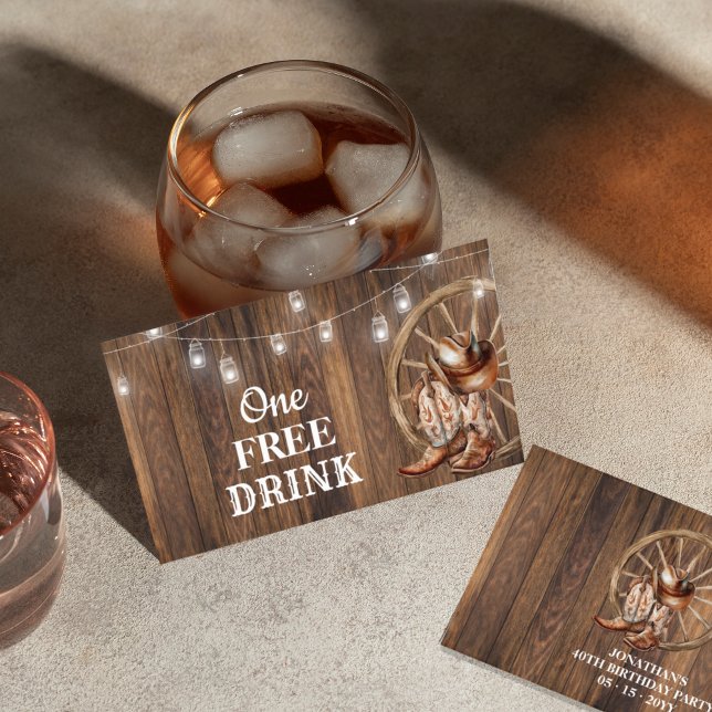 Västerländsk Gratis Drink Födelsedagsfest Biljett (Skapare uppladdad)