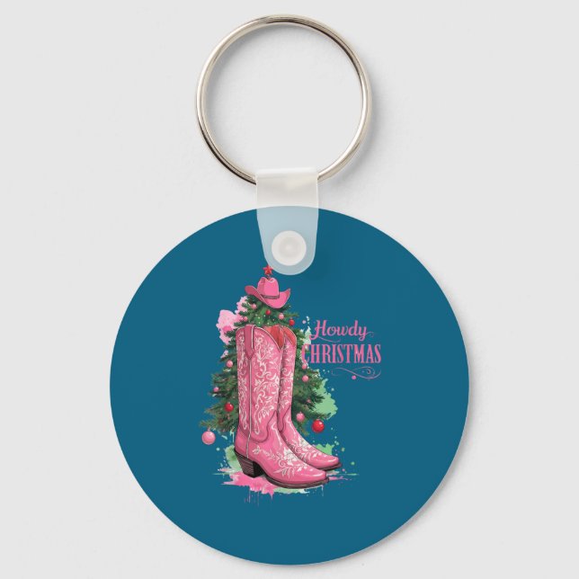 Västerländsk , Hurdy jul och träd, Nk Cowboy Boot Nyckelring (Framsida)
