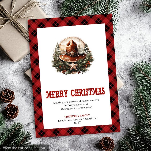 Västerländsk julkort med sheriffmärke konst (Western Christmas card with sheriff badge art

)