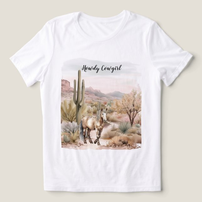 Västerländsk kaktushäst t shirt (Design Framsida)
