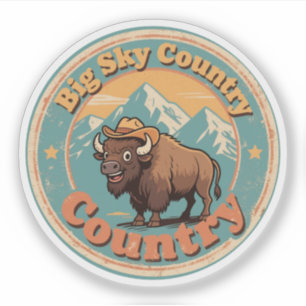 Västerländsk känsla Montana Bison Cowboy Retro sti Klistermärken