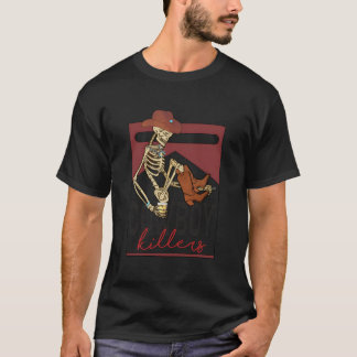 Västerländsk ko punchig ko ers dödskalle skelett t shirt