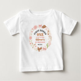Västerländsk Kokett Cowgirl 1-års Födelsedag Söt R T Shirt