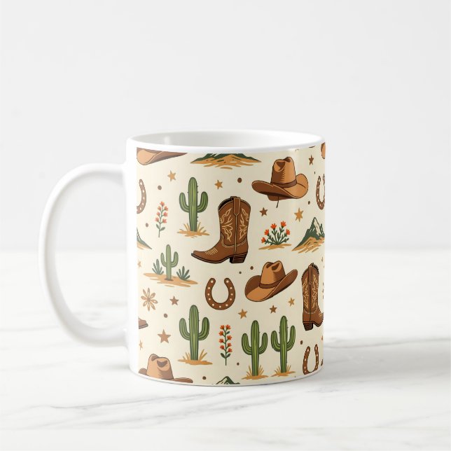 Västerländsk landstil med kaktus kaffemugg (Vänster)