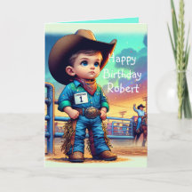 Västerländsk liten cowboy första födelsedagsrodeo