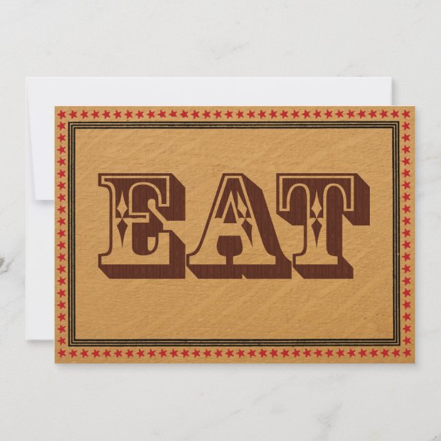 Västerländsk mottagning Middagsmeny Inbjudningar (Baksida)