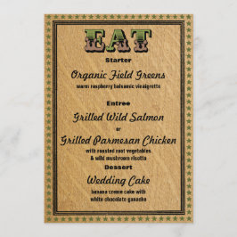 Västerländsk mottagning middagsmeny meny