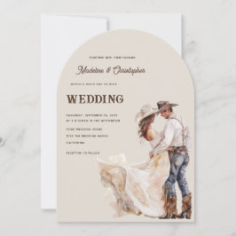 Västerländsk ranch bröllopsinbjudan inbjudningar