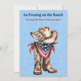 Västerländsk Ranchanda Patriotisk US 250 Celebrati Inbjudningar