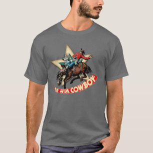 Västerländsk Rodeo Cowboy Bronc Ryttare Rid 'em Co T Shirt
