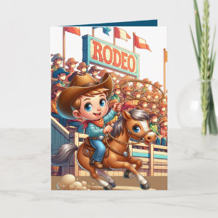 Västerländsk Rodeo Cowboy Kalvrepning Anpassad Kort