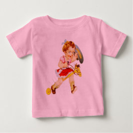 Västerländsk Rodeo Cowgirl på käpp-häst T Shirt