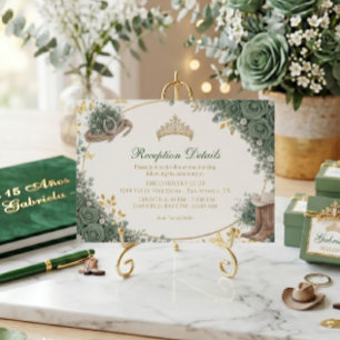 Västerländsk smaragdgrön gyllene land Quinceañera Tilläggskort