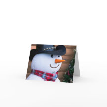 Västerländsk Snöman Vikad Högtidskort