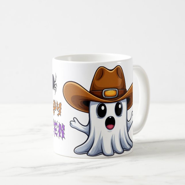 Västerländsk spökmaskot i cowboystil 🤠 kaffemugg (Framsida höger)